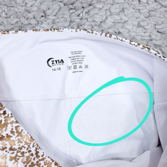 Zyia Active White Stay Gold Light N Tight High Rise 7/8 Leggings Size 14-16 - Picture 4 of 8